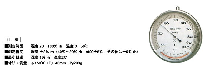 ハイエストⅠ型湿度計　ハイエスト１型湿度計
