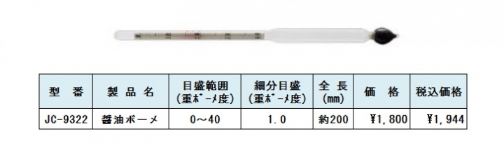 醤油ボーメ　ボーメ計　重ボーメ度計