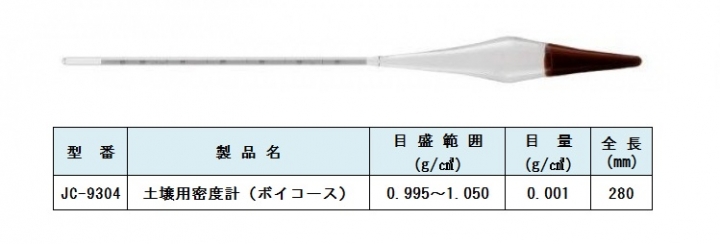 土壌用密度計　ボイコース　土壌用比重計